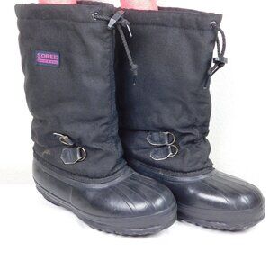 Sorel Kaufman Canada Womens Black Drawstring Round Toe Winter Boots Size 6